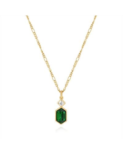 33mm Esther Emerald Pendant Necklace - Metallic
