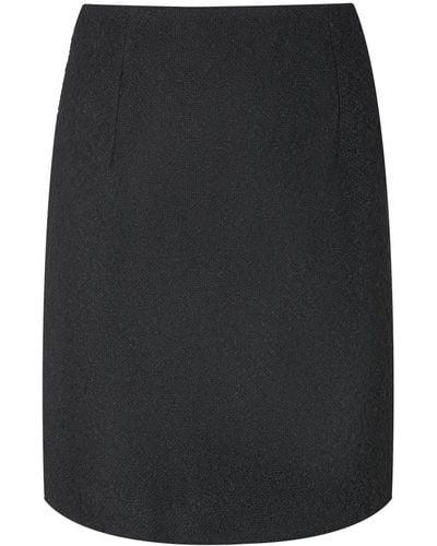 Conquista Boucle Wool Coat Fabric Mini Skirt - Black