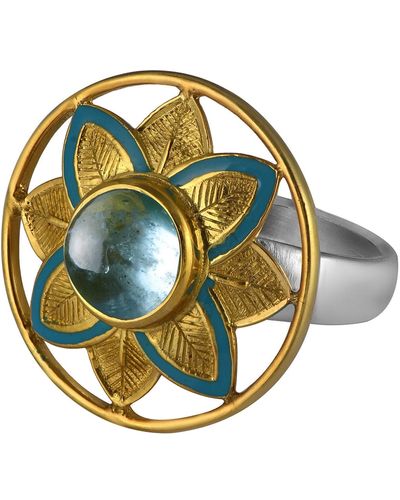 Emma Chapman Jewels Bali Aquamarine Statement Ring - Metallic