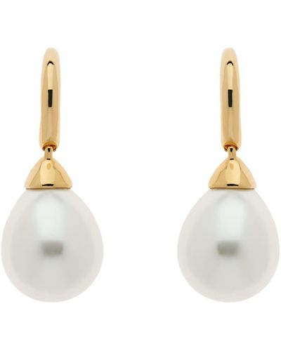 Emma Holland Jewellery Teardrop Pearl Gold Hook Earrings - Metallic