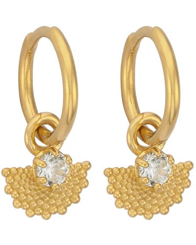 Zoe & Morgan Eos Earrings Gold White Zircon - Metallic