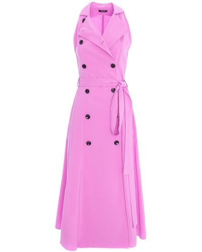 AVENUE No.29 Viscose Midi Trench Dress - Pink