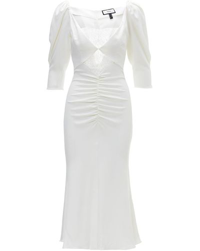 Nissa Puff-sleeve Midi Dress - White