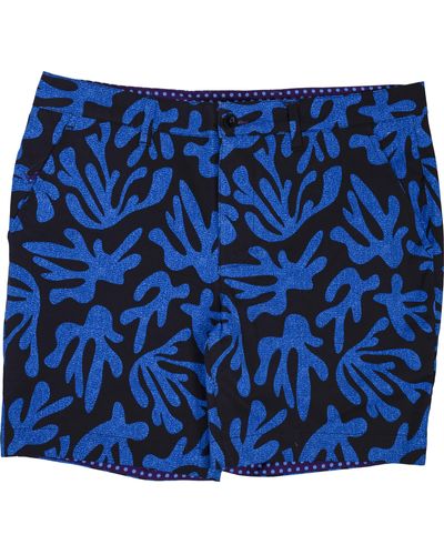 lords of harlech Edward Loop Coral Canvas Shorts - Blue