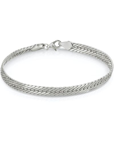 Glamrocks Jewelry Thin Herringbone Bracelet - Metallic