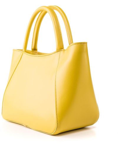 THE DUST COMPANY Leather Tote Yellow Soho Collection