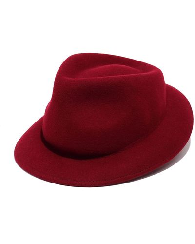 Justine Hats Stylish Dark Felt Hat Justine - Red