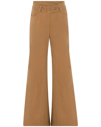 Nocturne Flare Gabardine Trousers - Natural