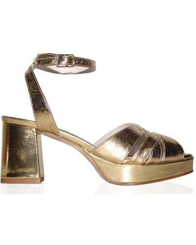 Terry De Havilland Ellie Block Heel Sandals - Metallic