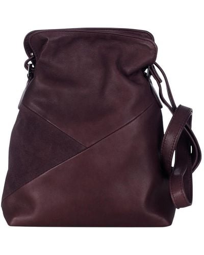 Taylor Yates Tilly Mini Hobo Leather & Suede In Plum - Purple