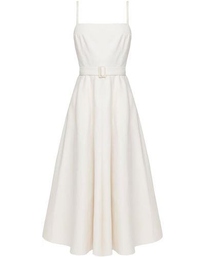 UNDRESS Matissa Off- Denim Dress With Circle Skirt - White