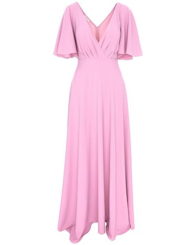 ROSERRY Florence Maxi Dress With Butterfly Sleeves In Pink