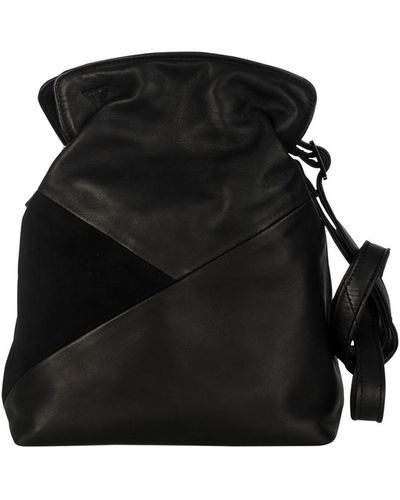 Taylor Yates Tilly Mini Hobo Leather & Suede In - Black