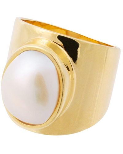 Amadeus Venus White Pearl Ring - Metallic