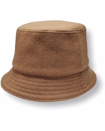Mister Miller - Master Hatter Neutrals Dylans Blonde Bucket Hat In Camel Melton Wool With Black Cashmere Under-brim - Brown