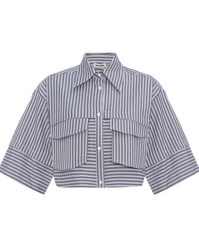 Nocturne Striped Crop Shirt - Multicolour