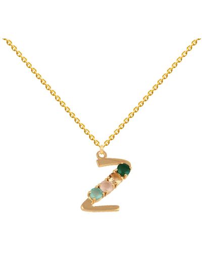 Lavani Jewels Multicolored Initial Z Necklace - Multicolour