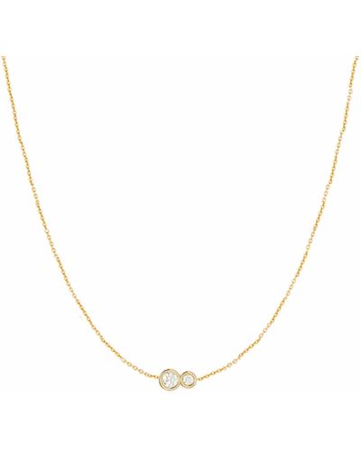 Lily Flo Jewellery Circinius Double Diamond Horizontal Necklace - Metallic