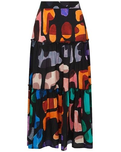 Fresha London Harper Skirt Abstract - Black