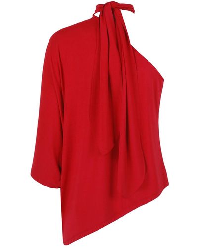 N'Onat Camilla One Shoulder Top In - Red