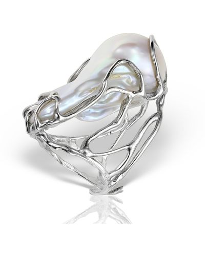 Elle Macpherson Disorder Baroque Pearl Ring, Sterling Silver - Metallic