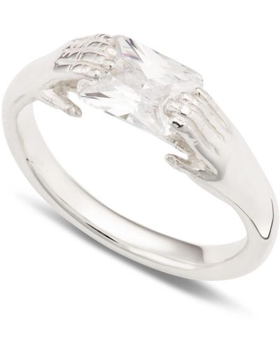Scream Pretty Fede Ring With Clear Stone - Metallic