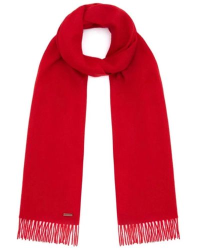 Hortons England Lindo Wool Scarf In - Red