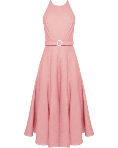 UNDRESS Ode Pastel Pink Denim Midi Cocktail Dress