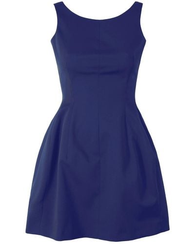 VIKIGLOW Jeanne Navy A Line Sleeveless Dress - Blue