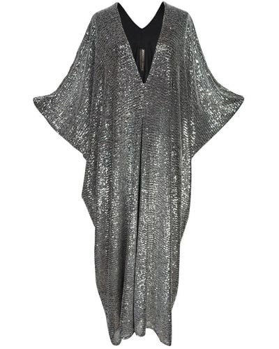 Jennafer Grace Gunmetal Sequin Caftan Kaftan Dress - Grey