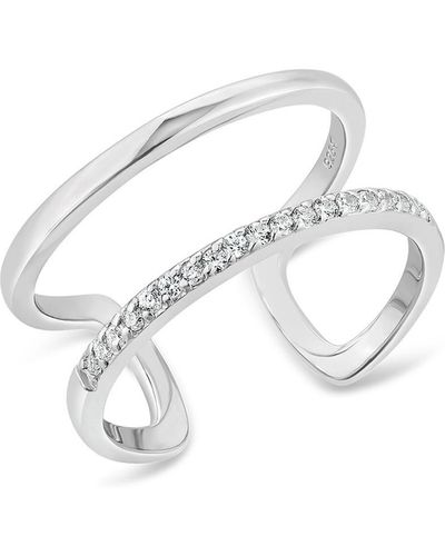 SALLY SKOUFIS Rythm Ring With Made White Diamonds In Sterling Silver - Metallic