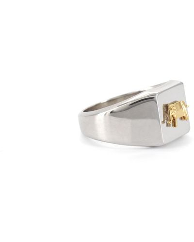 Origami Jewellery Signet Ring Elephant - Metallic