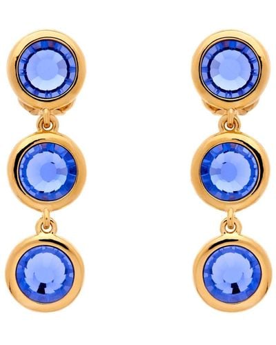 Emma Holland Jewellery Blue Violet Crystal Drop Clip Earrings