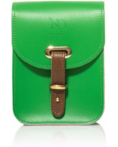 N'damus London Mini Elizabeth Emerald Leather Crossbody Satchel Bag - Green