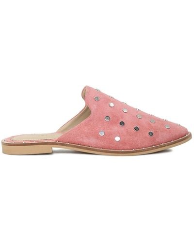 Rag & Co Jodie Dusty Pink Studded Leather Mule