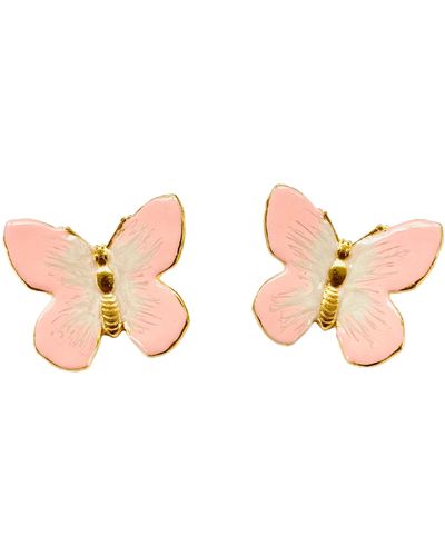 The Pink Reef Small Glassine Butterfly In Pink & Pearl