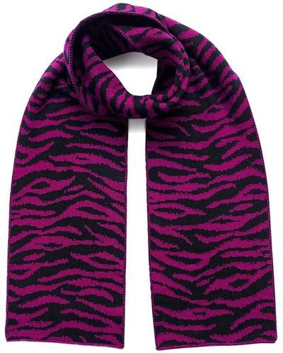 INGMARSON Tiger Wool & Cashmere Scarf Purple