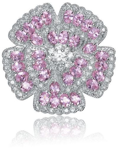 Genevive Jewelry Renée Pink Flower Pin - Purple
