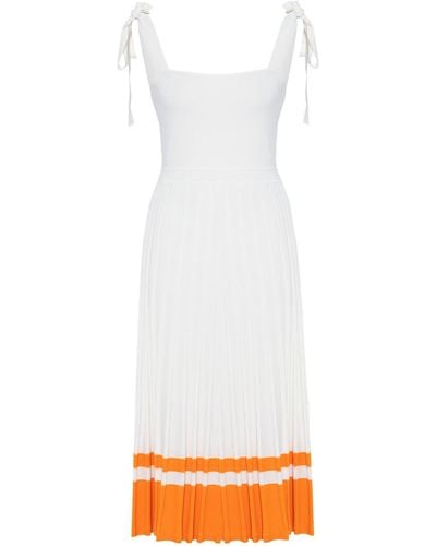 Peraluna Kelly Strappy Midi Knit Sundress In Ecru - White