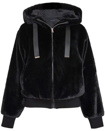 James Lakeland Faux Fur Hooded Jacket - Black