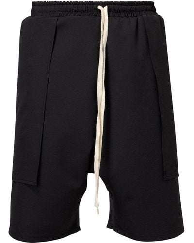 LIA ARAM Cotton Blend Layered Short Trousers - Black