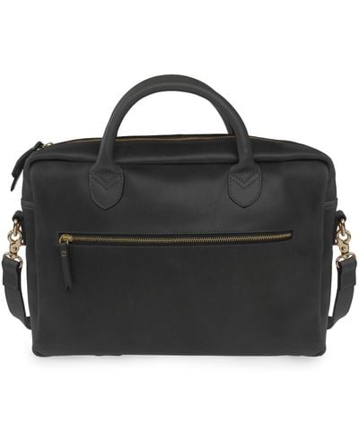 VIDA VIDA Luxe Black Leather Laptop Bag