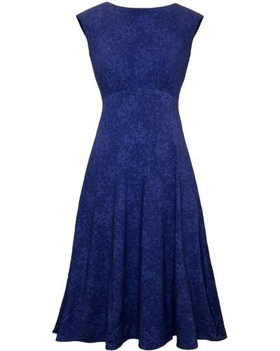 Alie Street London Luna Midi Dress With Pockets In Midnight Eclipse - Blue