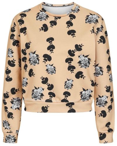 Sophie Cameron Davies Caramel Floral Cotton Crop Sweatshirt - Multicolour