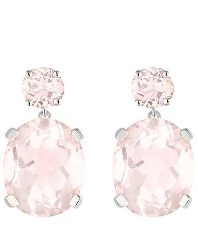 Augustine Jewels Rose Quartz Drop Earrings - Pink