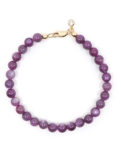 Shar Oke Ruby & Mica Beaded Bracelet - Purple