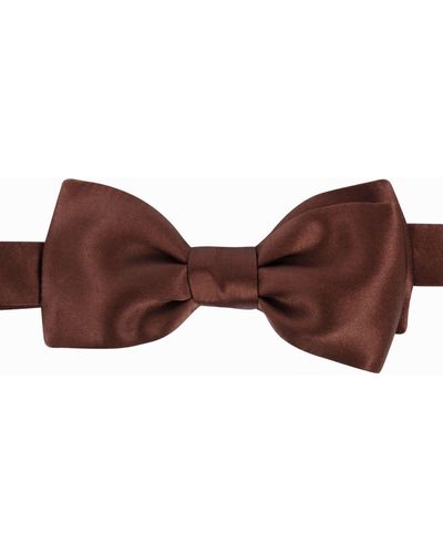 LE COLONEL Chocolate Silk Bow Tie - Brown
