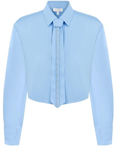 Nocturne Shirt With Tie Detail - Blue