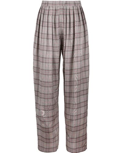 Helene Galwas Deily Trousers Checked - Grey