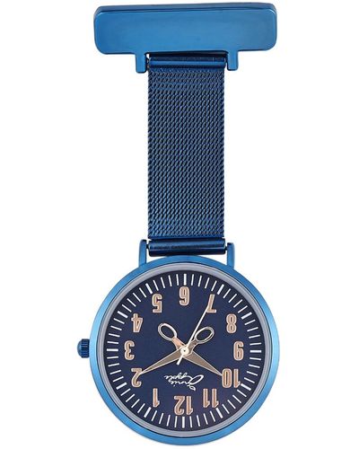 Bermuda Watch Company Annie Apple Rose Gold/ Mesh Nurse Fob Watch - Blue